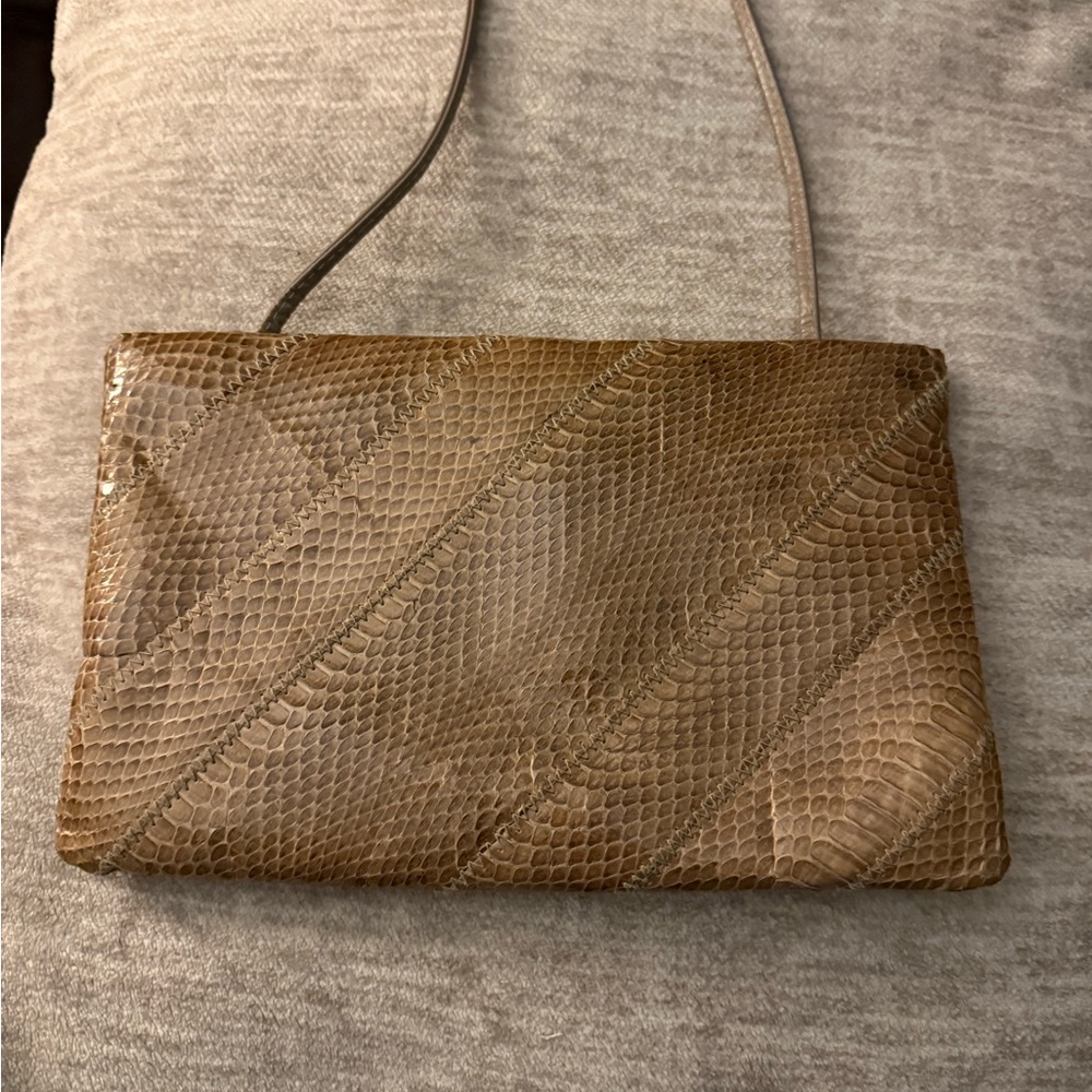 Ronay vintage Brown Snakeskin & Leather Purse
